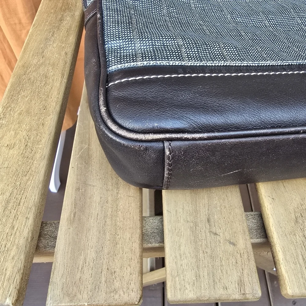 Emernegildo Zegna Elegant Black and Gray Men's Briefcase